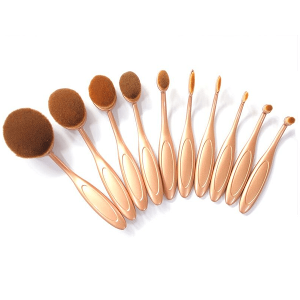 10 Piece Touch Oval Brush Set – Precision Blending and Contouring-My Makeup Brushset