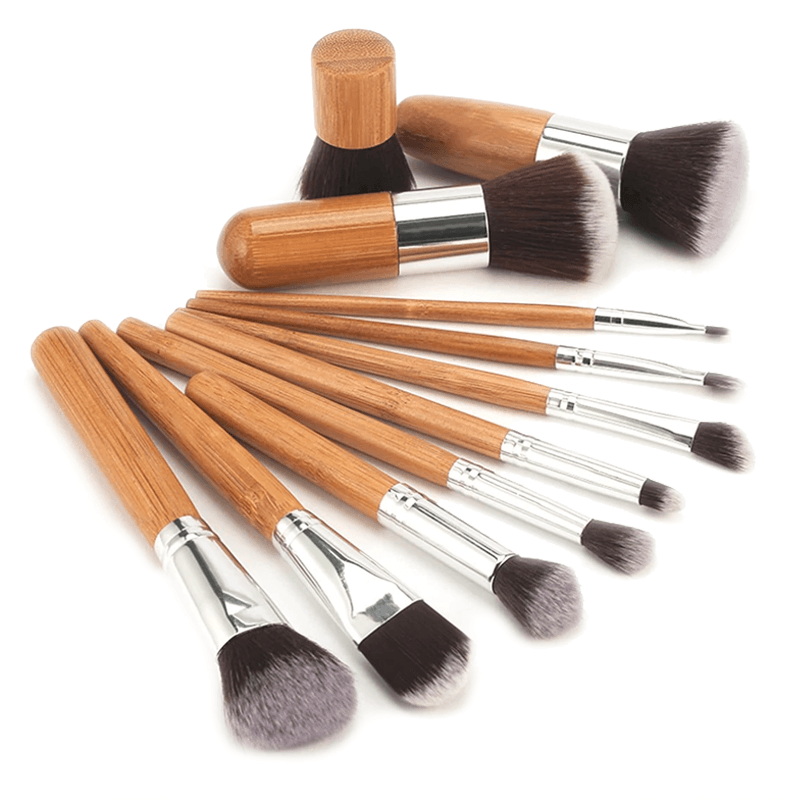 10 Piece Bamboo Brush Set – Eco-Friendly Makeup Brushes-My Makeup Brushset