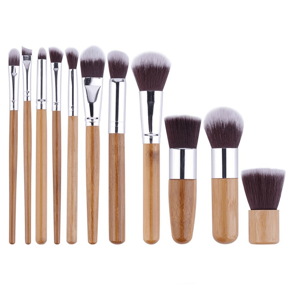 10 Piece Bamboo Brush Set – Eco-Friendly Makeup Brushes-My Makeup Brushset