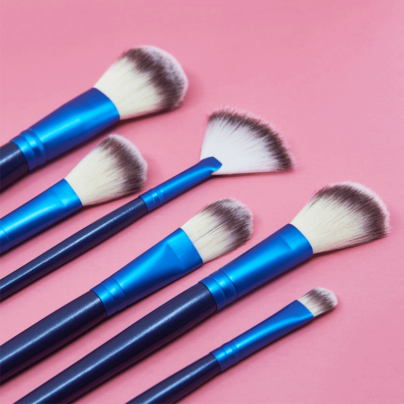 24 Piece Ocean Blue Brush Set – Complete Face and Eye Makeup Brushes-My Makeup Brushset