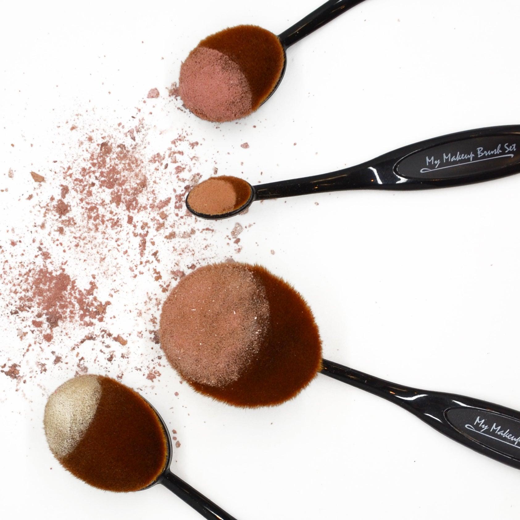 10 Piece Black Oval Brush Set – Professional Makeup Application Tools-My Makeup Brushset