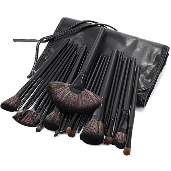 32 Piece Black Brush Set – Soft Synthetic Bristles Application-My Makeup Brushset