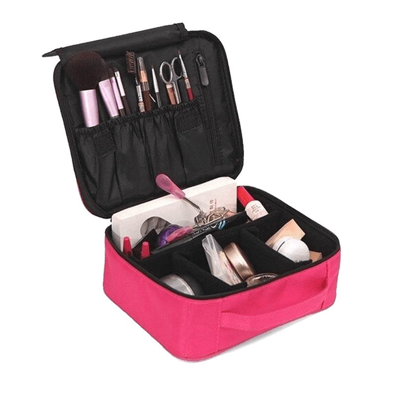 Travel Cosmetic Bag - Pack It All Zip Cosmetic Case-My Makeup Brushset
