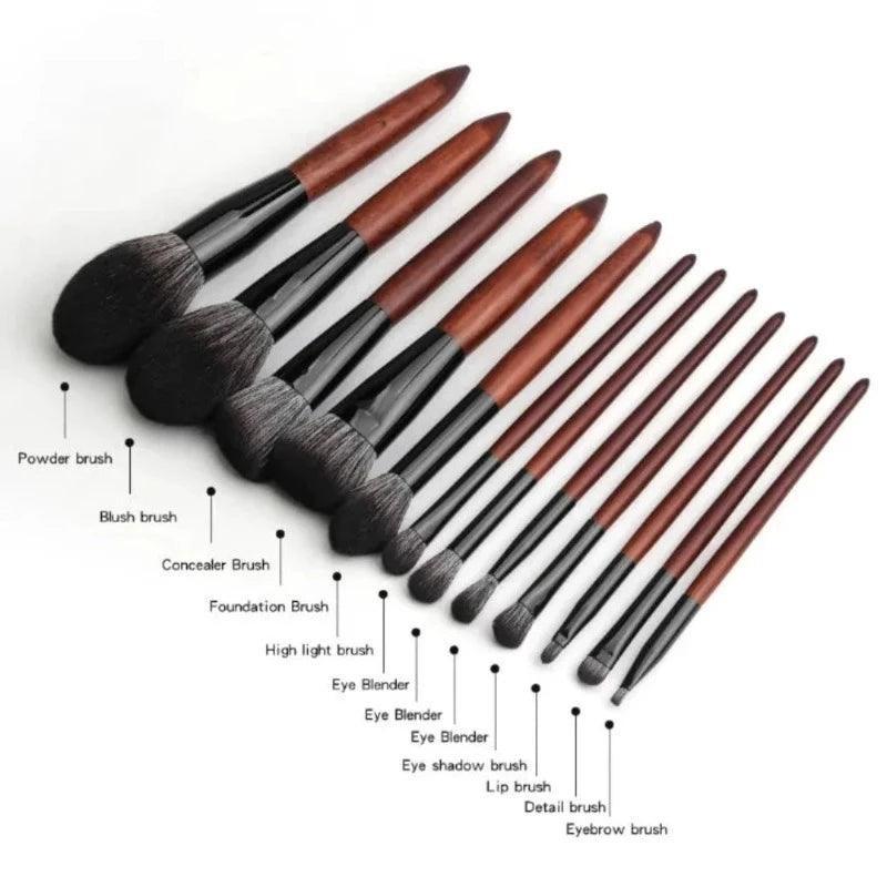 12 Pcs Makeup Brush Set with Wooden Handle – Soft Bristles-My Makeup Brushset