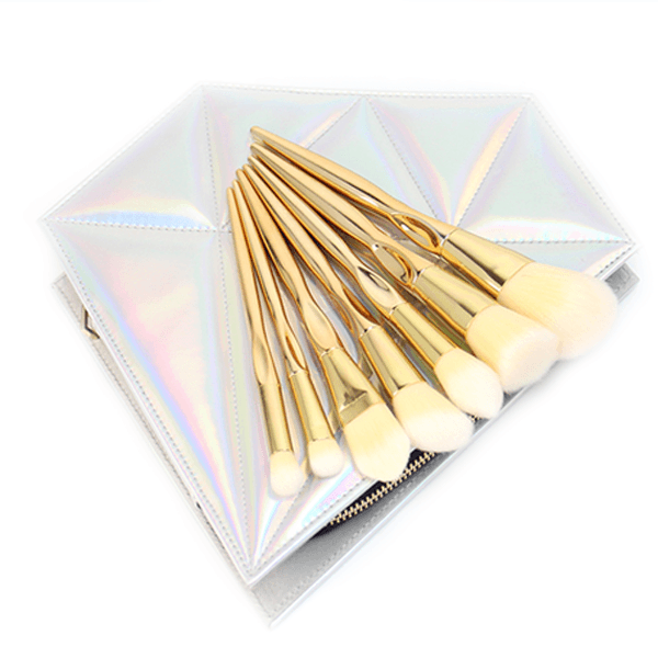 7 Piece Diamond Hologram Brush Set – Stylish Brushes-My Makeup Brushset