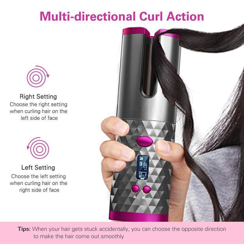 Wireless Portable Rotating Hair Curler – Quick And  Easy Curls-My Makeup Brushset