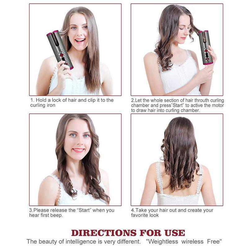 Wireless Portable Rotating Hair Curler – Quick And  Easy Curls-My Makeup Brushset