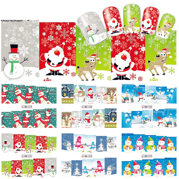 Christmas Nail Stickers - Quick Durable manicure ideas-My Makeup Brushset