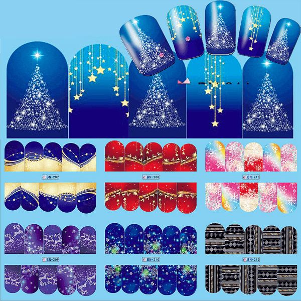 Christmas Nail Stickers - Quick Durable manicure ideas-My Makeup Brushset