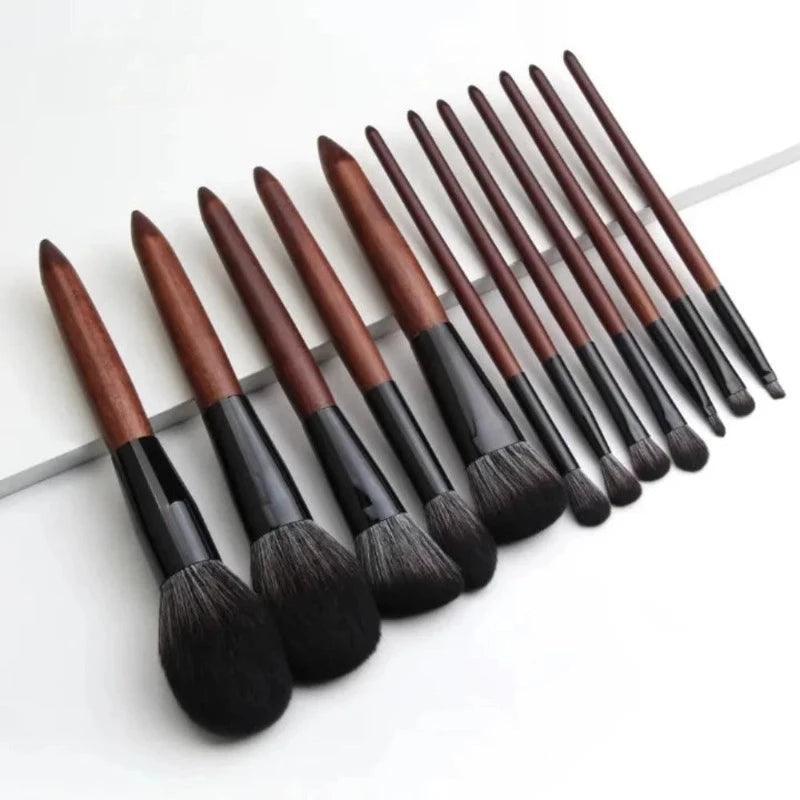 12 Pcs Makeup Brush Set with Wooden Handle – Soft Bristles-My Makeup Brushset