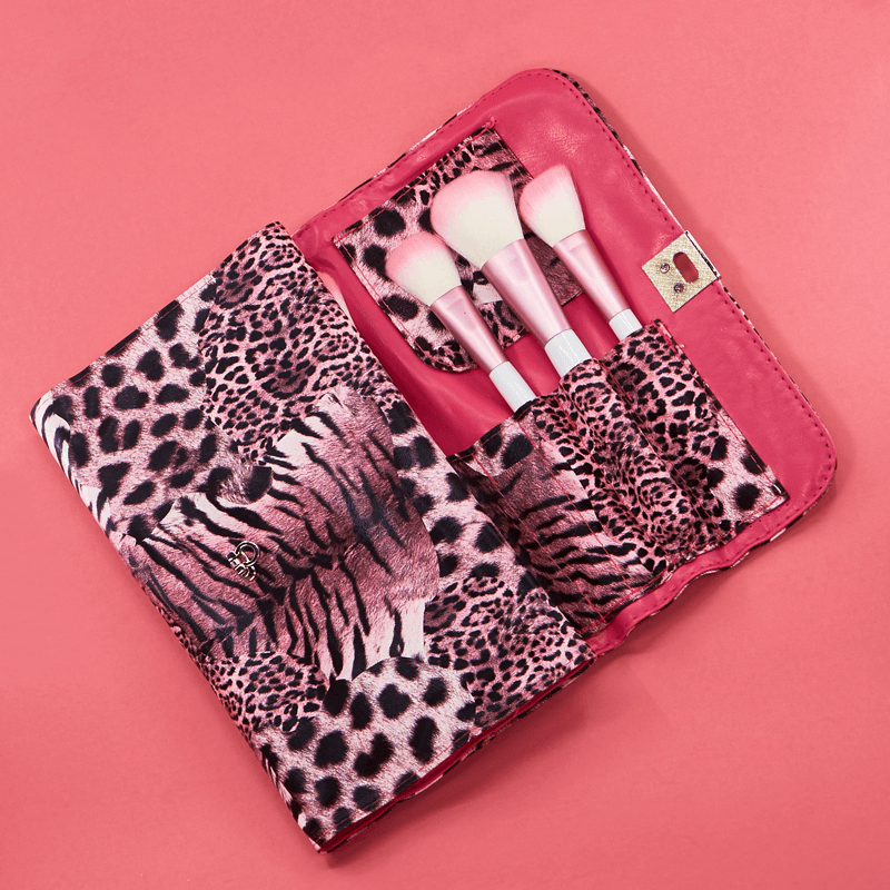 24 Piece Makeup Brush Set – Complete Collection Of Pink Leopard-My Makeup Brushset