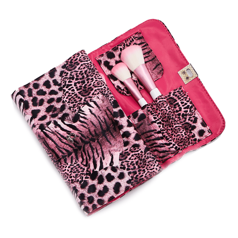 24 Piece Makeup Brush Set – Complete Collection Of Pink Leopard-My Makeup Brushset