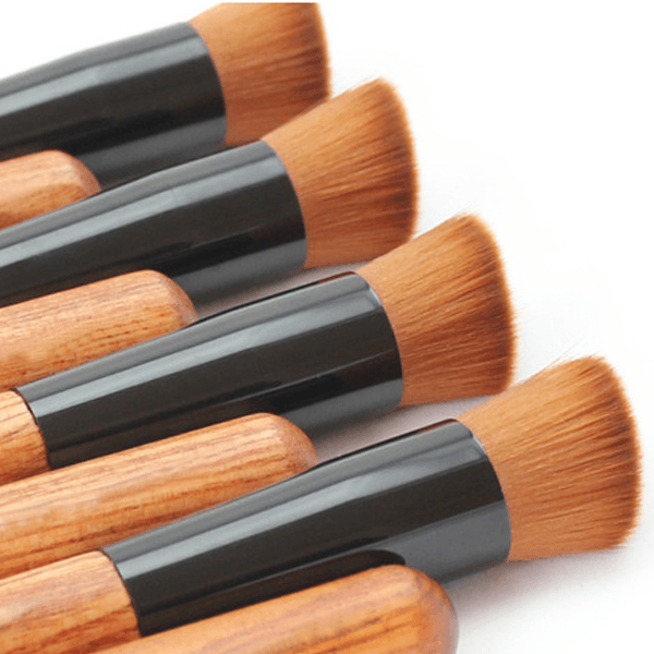 1 Premium Wood Foundation Brush – Smooth Makeup Application-My Makeup Brushset