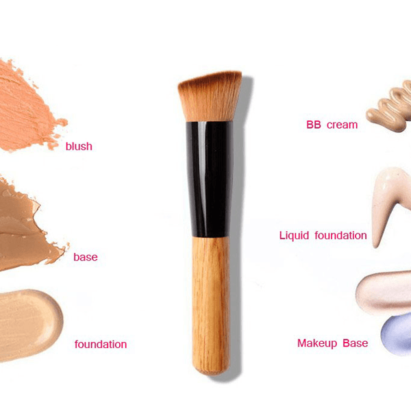 1 Premium Wood Foundation Brush – Smooth Makeup Application-My Makeup Brushset