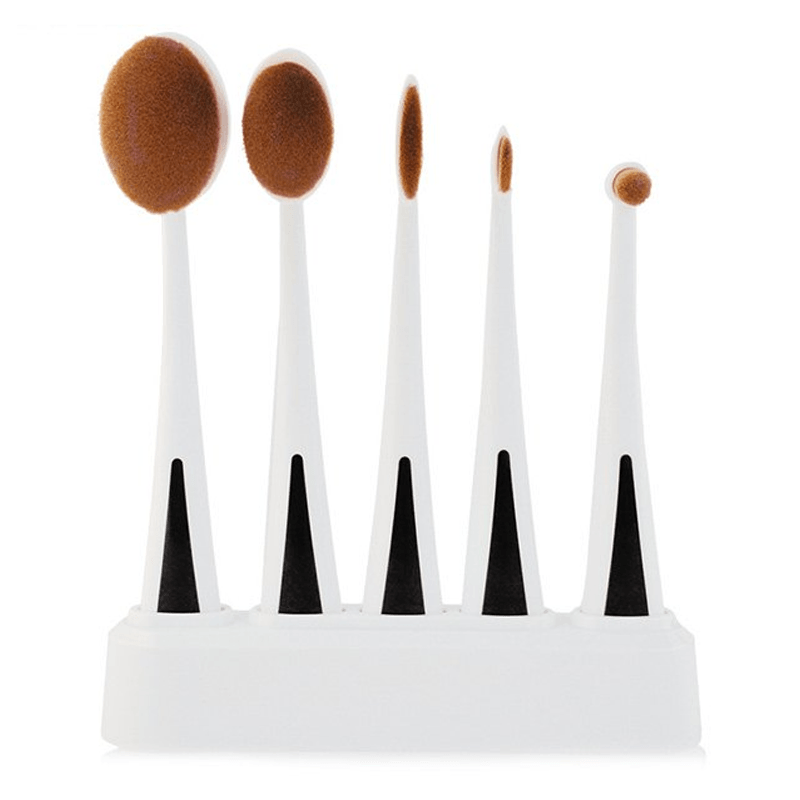 5 Piece Galaxy Oval Brush Set - Professional Makeup Brushes-My Makeup Brushset