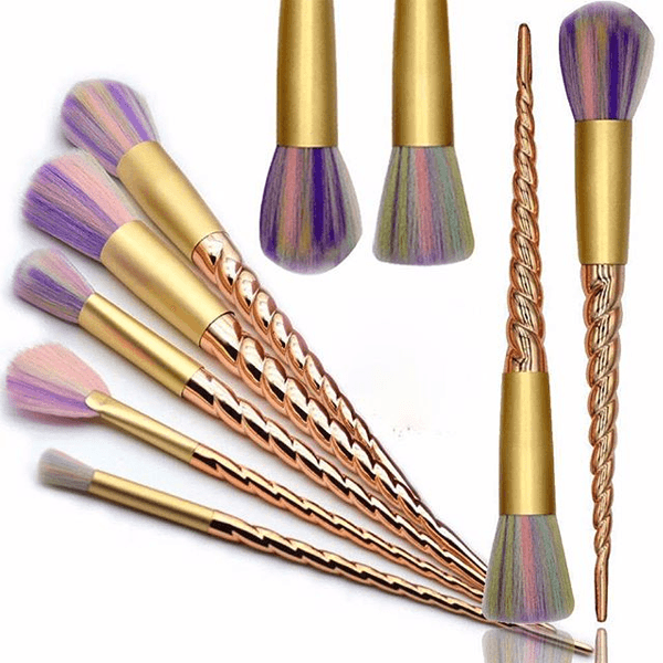 Gold Twisted Unicorn Brushes – Professional  Makeup Brush Set-My Makeup Brushset