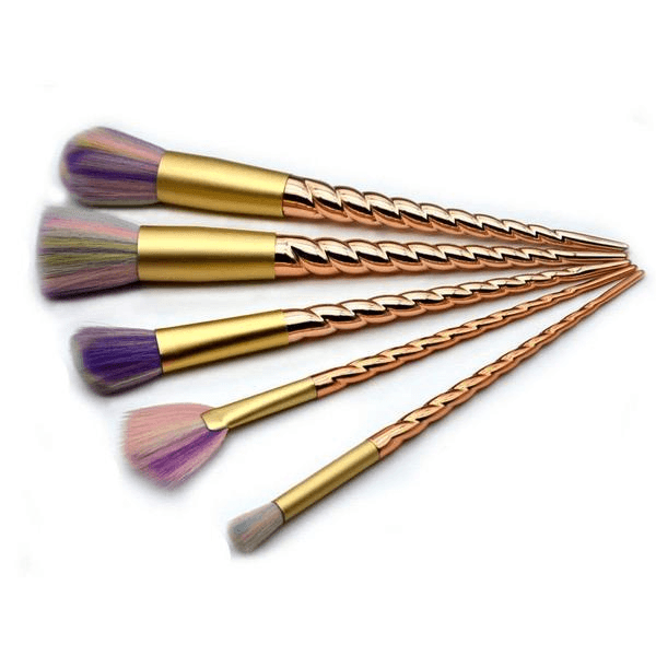 Gold Twisted Unicorn Brushes – Professional  Makeup Brush Set-My Makeup Brushset