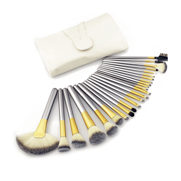 24 Piece Crushed Mocha Brush Set –  Makeup Brush Collection-My Makeup Brushset