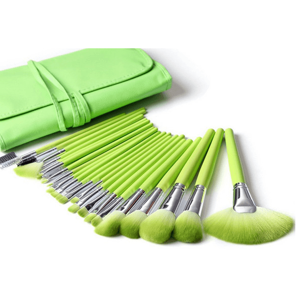 Mean Green 24 Piece Makeup Brush Set - Quality Brushes-My Makeup Brushset