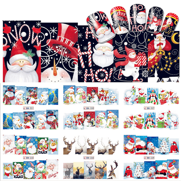 Christmas Nail Stickers - Quick Durable manicure ideas-My Makeup Brushset