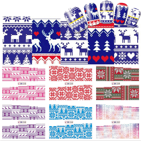 Christmas Nail Stickers - Quick Durable manicure ideas-My Makeup Brushset