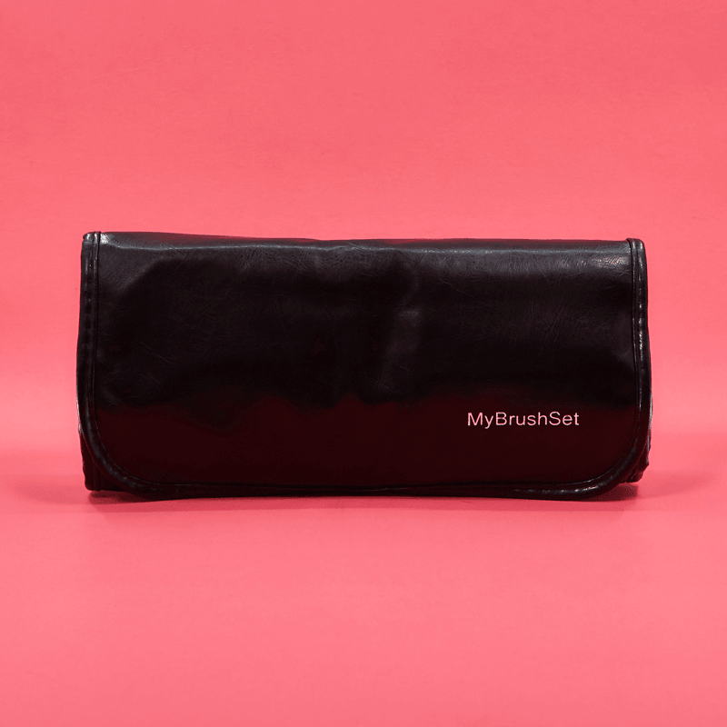 24 Piece Jet Black Brush Set – Complete Makeup Application Kit-My Makeup Brushset