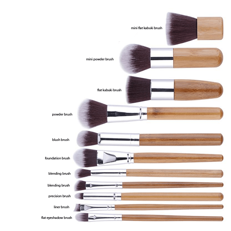 10 Piece Bamboo Brush Set – Eco-Friendly Makeup Brushes-My Makeup Brushset