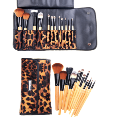 12 Piece Leopard Skin Brush Set , Make Up Brush - MyBrushSet, My Make-Up Brush Set
 - 2