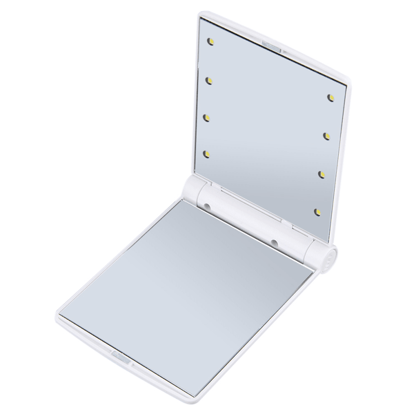 8 LED Light Pocket Mirror - Mirror With Adjustable LED Light-My Makeup Brushset