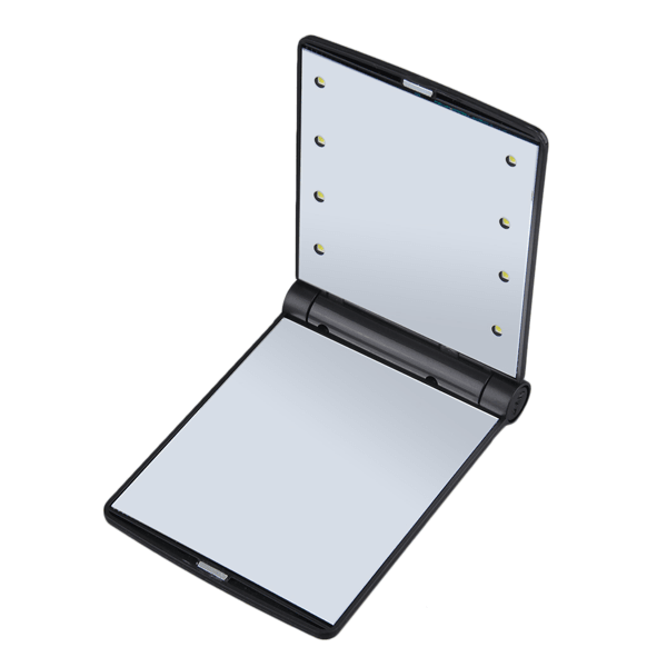 8 LED Light Pocket Mirror - Mirror With Adjustable LED Light-My Makeup Brushset