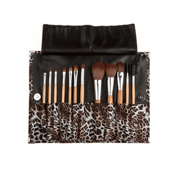 12 Piece Leopard Skin Brush Set – Complete Beauty Tool Kit-My Makeup Brushset