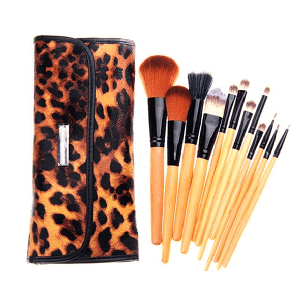 12 Piece Cheetah Skin Brush Set – Professional Makeup Brushes-My Makeup Brushset