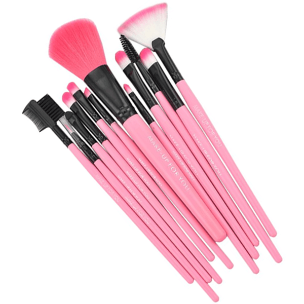 12 Piece Pink Glory Brush Set – Synthetic Bristles for Flawless Makeup-My Makeup Brushset