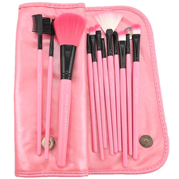 12 Piece Pink Glory Brush Set – Synthetic Bristles for Flawless Makeup-My Makeup Brushset