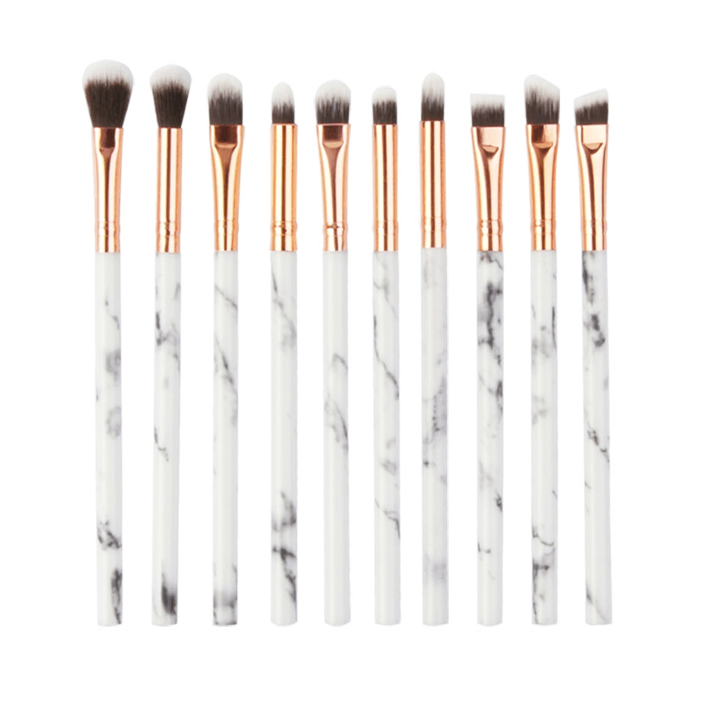 10 Piece Marble Makeup Brush Set - Versatile Brushes-My Makeup Brushset