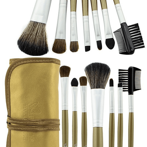 7 Piece Glamour Golden Brush Set – Professional Makeup Tools-My Makeup Brushset