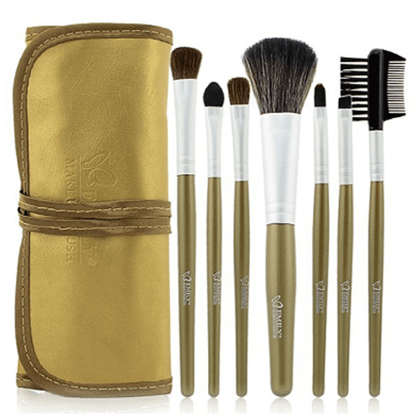 7 Piece Glamour Golden Brush Set – Professional Makeup Tools-My Makeup Brushset