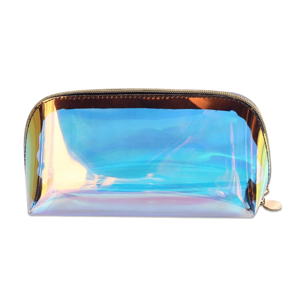 Functional Metallic Makeup Bag - Convenient Beauty Storage-My Makeup Brushset