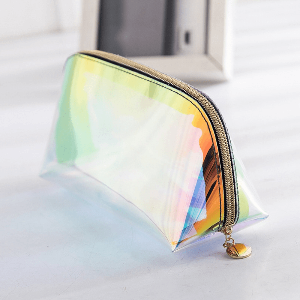 Functional Metallic Makeup Bag - Convenient Beauty Storage-My Makeup Brushset