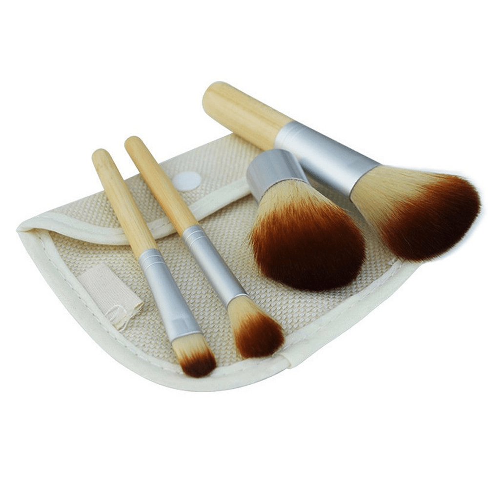 Mini 4 Piece Bamboo Brush Set – Compact and Lightweight Beauty Tool-My Makeup Brushset