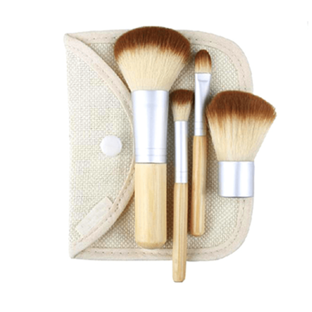 Mini 4 Piece Bamboo Brush Set – Compact and Lightweight Beauty Tool-My Makeup Brushset
