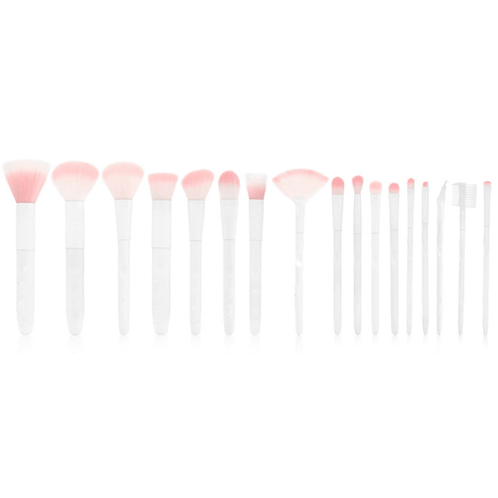 17 Piece Matte White And Pink Brush Set – Makeup Tools-My Makeup Brushset