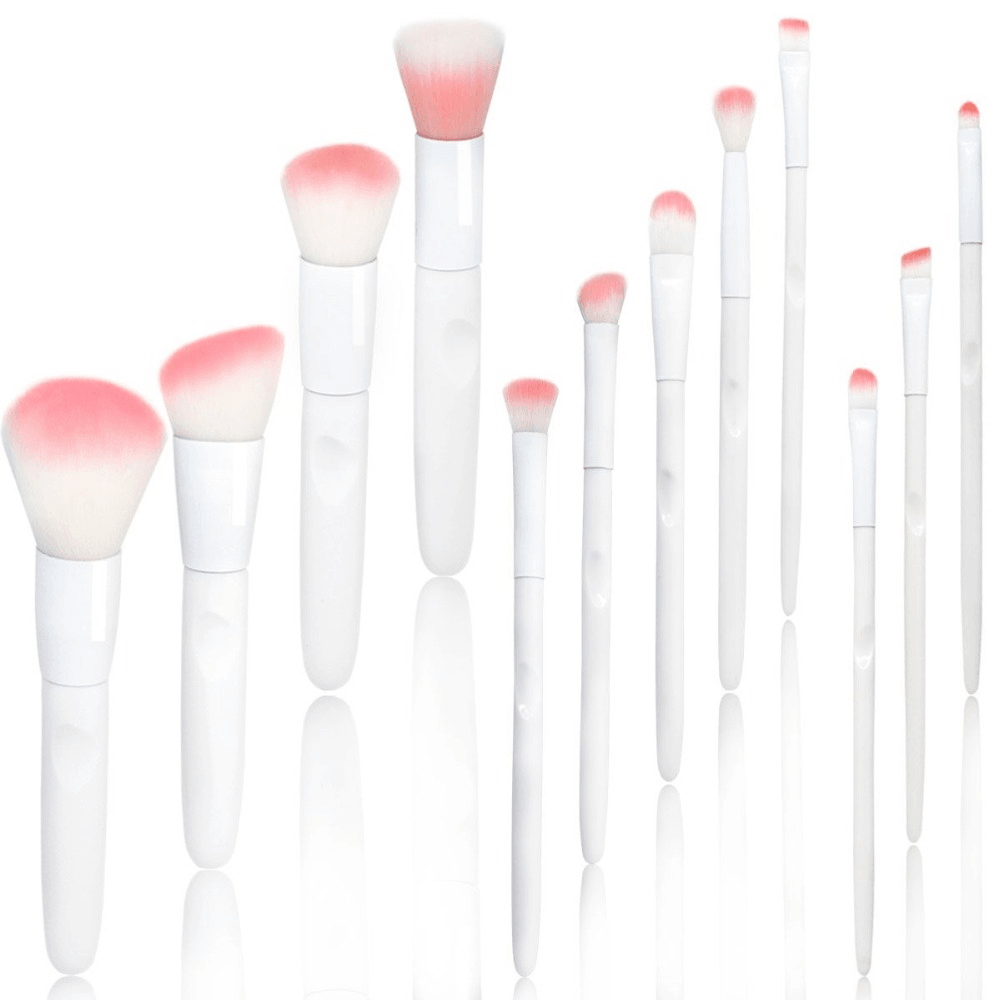 17 Piece Matte White And Pink Brush Set – Makeup Tools-My Makeup Brushset