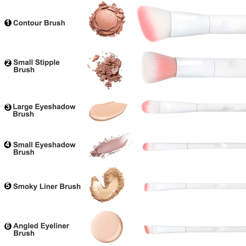 17 Piece Matte White And Pink Brush Set – Makeup Tools-My Makeup Brushset
