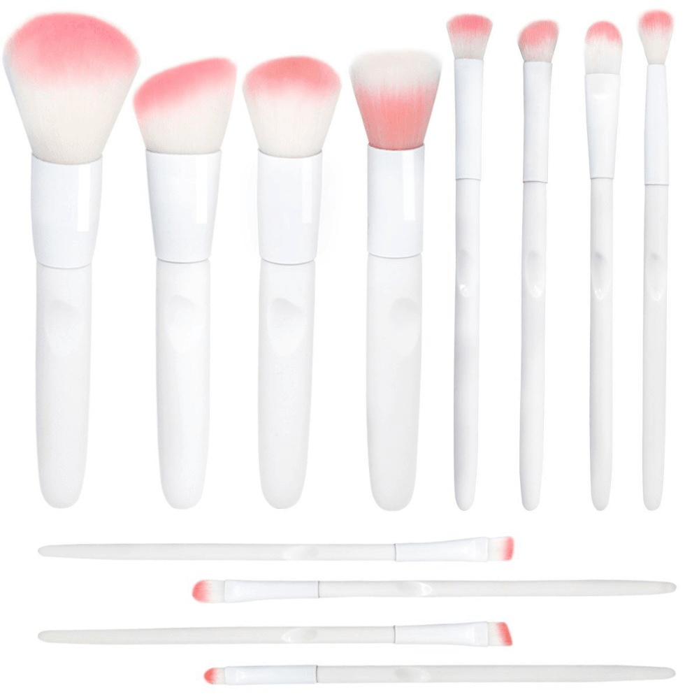 17 Piece Matte White And Pink Brush Set – Makeup Tools-My Makeup Brushset