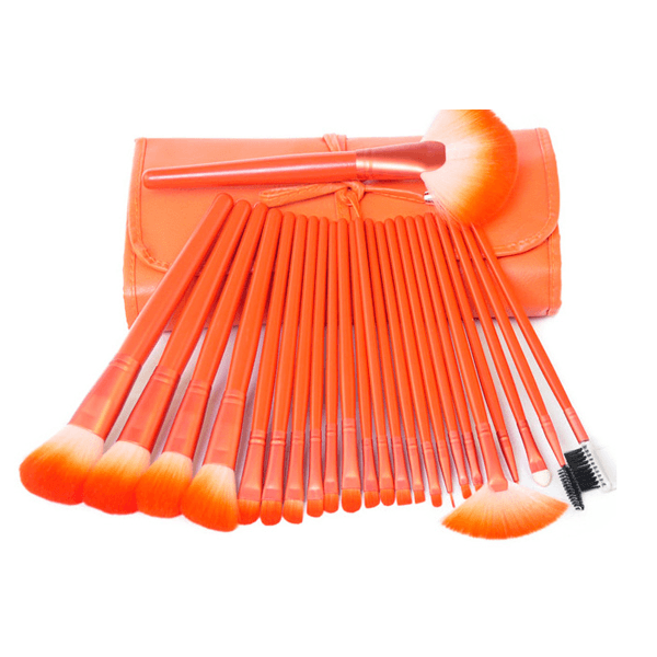 Neon Orange Makeup Brush - 24 Piece Makeup Brush Set-My Makeup Brushset