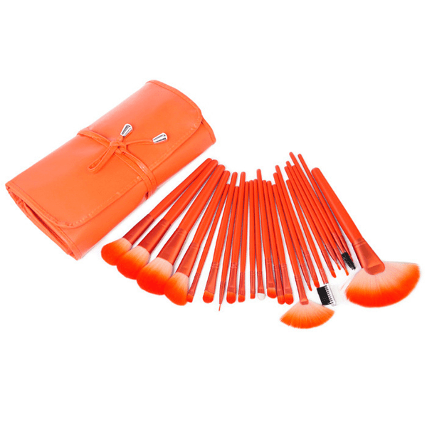 Neon Orange Makeup Brush - 24 Piece Makeup Brush Set-My Makeup Brushset