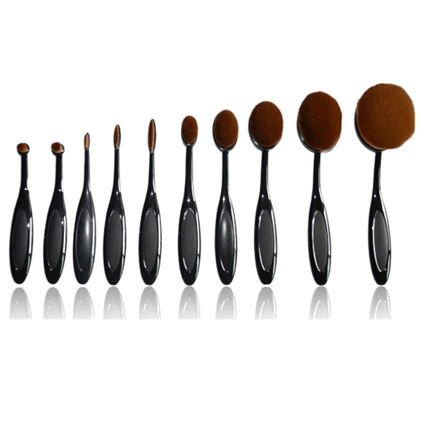 Vegan 10 Piece Oval Brush Set – Flawless Blending and Contouring-My Makeup Brushset