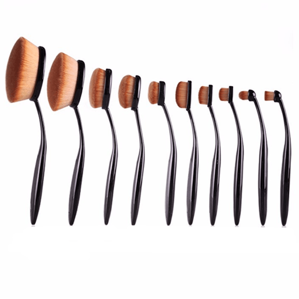 Vegan 10 Piece Oval Brush Set – Flawless Blending and Contouring-My Makeup Brushset