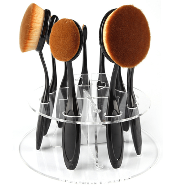 Oval Brush Set Holder – Sleek and Functional Storage Solution-My Makeup Brushset